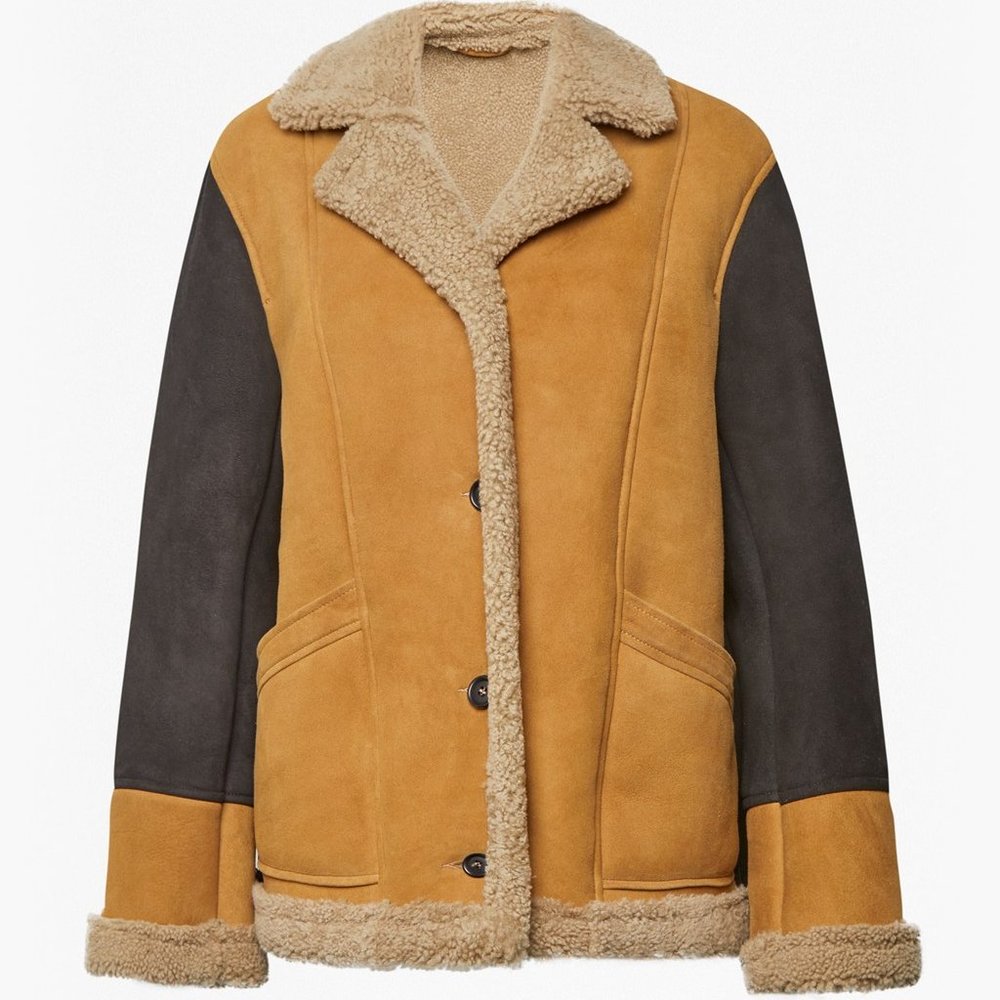 Sheepskin Patchwork Jacket By French Connection - image 3
